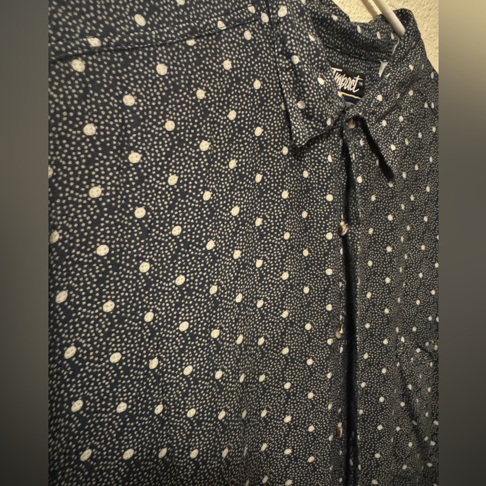 Navy Polka Dot golf ball Button-Up Shirt